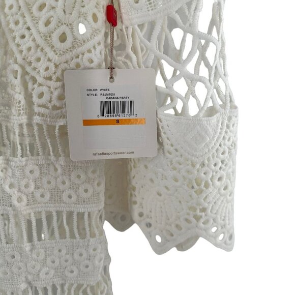 NEW Rafaella White Embroidered Lace Swim Cover-Up Cardigan Size Small - Picture 7 of 9